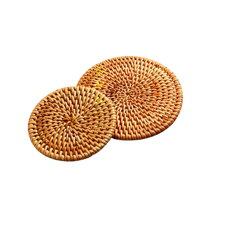 Suporturi din rattan țesute manual, pentru cești și ceainice, plăci izolante pentru ceai, accesorii pentru ceremonia ceaiului