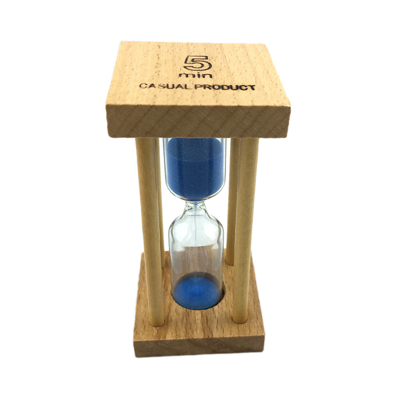 Orologiu cu nisip, bază din lemn pătrată, cronometru de 1/3/5 minute, decor pentru casă