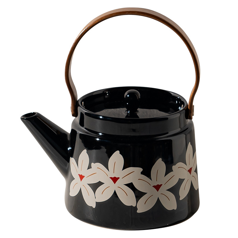 Set ceai porțelan retro cu ceașcă și farfurioară într-o cutie cadou – modele: cireș negru înflorit și crin maro