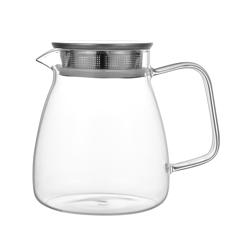 Ceainic din sticlă borosilikată, cu filtru, pentru uz casnic; ceainic cu flori, compatibil cu plita ceramică electrică, separare ceai-apă