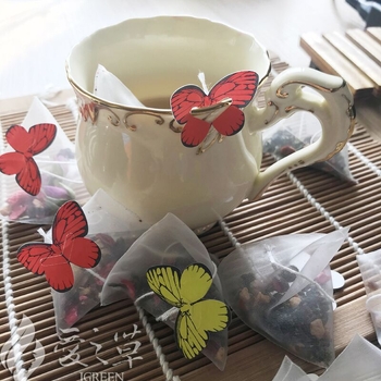 Pungi filtre din nylon, de unică folosință, cu etichetă și logo personalizate; ceai în pungi din fibră de porumb, în vrac