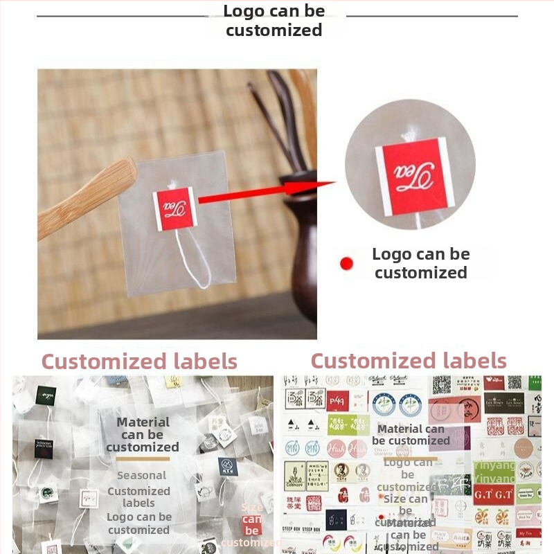 Pungi filtre din nylon, de unică folosință, cu etichetă și logo personalizate; ceai în pungi din fibră de porumb, în vrac