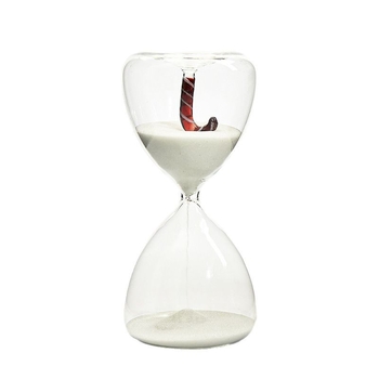 Clepsidră din sticlă, 15 minute, cu cireș roșu, pentru decor în casă