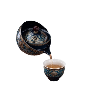 Set de ceai cu ceainic rotativ la 6 grade pentru călătorii, pentru casă și mașină, ceainic Kung Fu portabil cu ceașcă