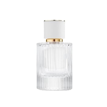 Átlátszó henger alakú parfümös üveg, üres, 30ml/50ml permetezővel