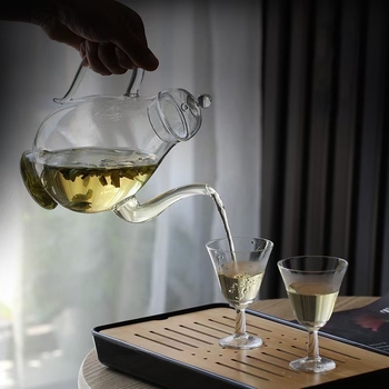 Set ceainic și cești din sticlă borosilicată de înaltă rezistență – 1 ceainic și 2 cești