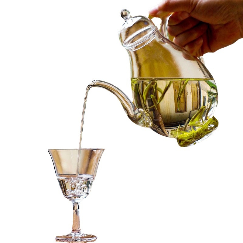 Set ceainic și cești din sticlă borosilicată de înaltă rezistență – 1 ceainic și 2 cești