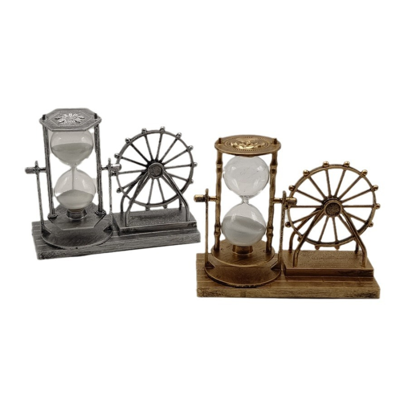 Roată Ferris vintage cu clepsidră cu nisip – ornament decorativ pentru casă