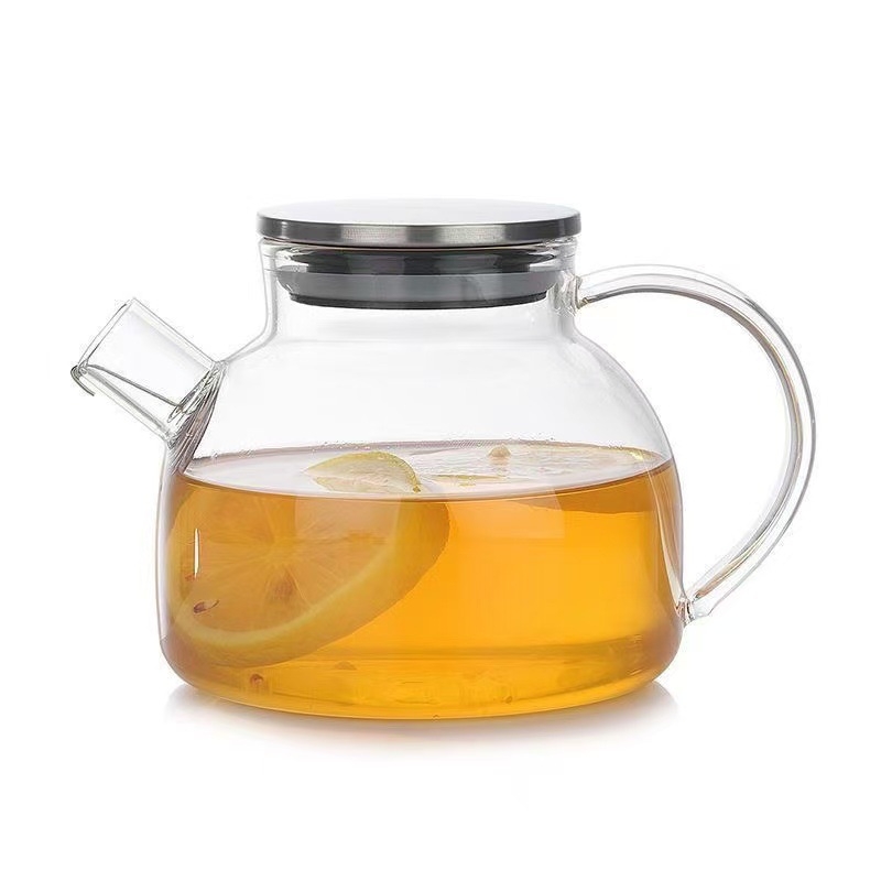 Ceainic din sticlă pentru infuzarea ceaiului, fabricat manual, pentru uz casnic, pentru ceai de flori, sticlă borosilicat de înaltă rezistență, potrivit pentru plită cu gaz sau plită ceramică electrică