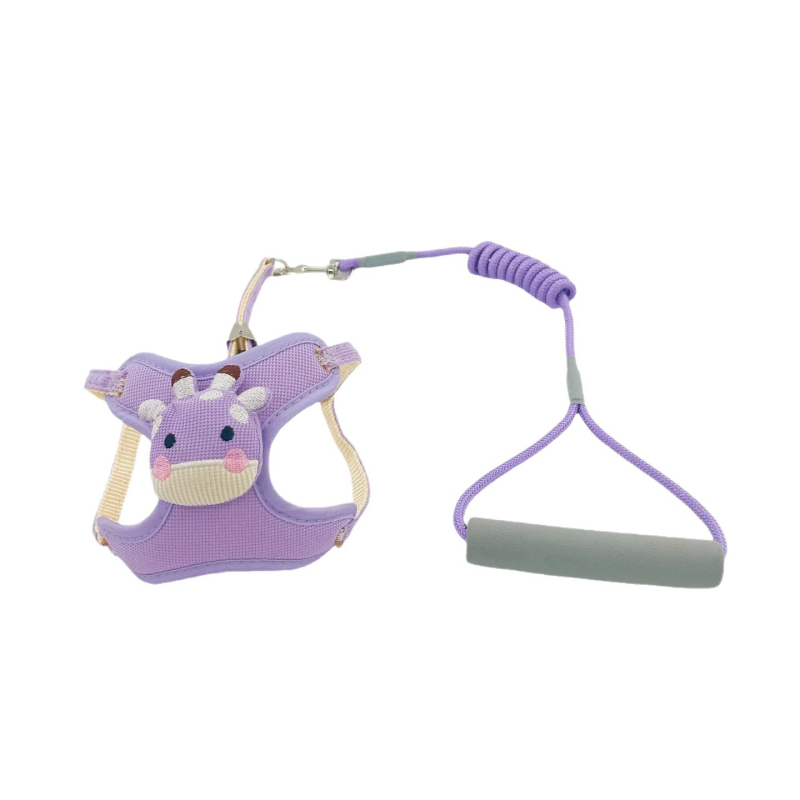 Novi prsni pojas protiv bjega za male pse – Bichon Frisé, Pomeranian i Teddy, s 3D karikaturalnim dizajnom i vodilicom