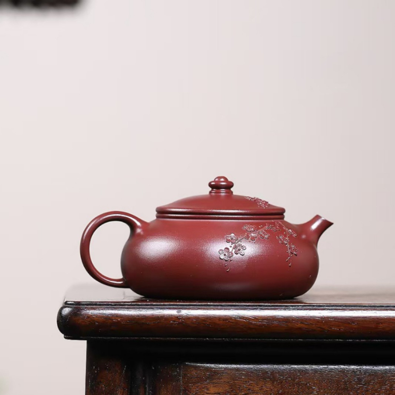 Ceainic Yixing din lut purpuriu cu Dragon Blood Sand pentru ceai Gongfu, lucrat manual