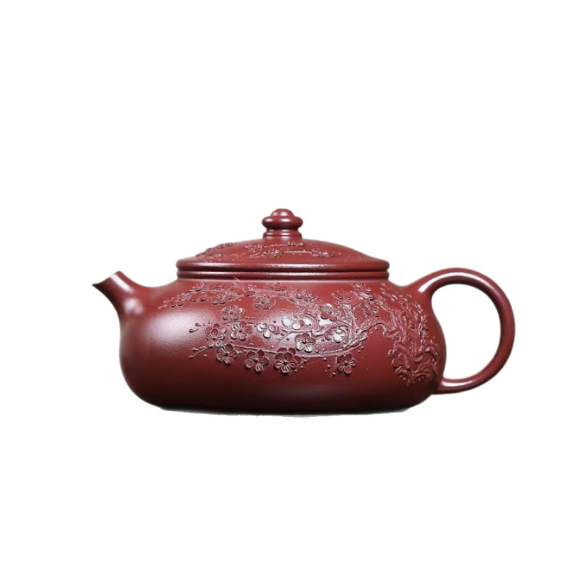 Ceainic Yixing din lut purpuriu cu Dragon Blood Sand pentru ceai Gongfu, lucrat manual