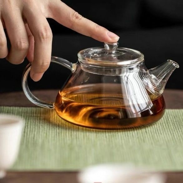 Ceainic stil chinezesc, vintage, mic, din sticlă rezistentă la temperaturi înalte, ceainier cu separare ceai-apă pentru ceai de flori, ceainic Kung Fu