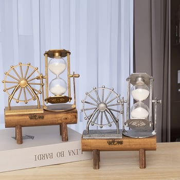 Clepsidră cu roata Ferris nostalgic retro pentru birou – decor de birou, cadou pentru ziua colegilor și sărbători