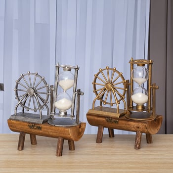 Clepsidră cu roata Ferris nostalgic retro pentru birou – decor de birou, cadou pentru ziua colegilor și sărbători