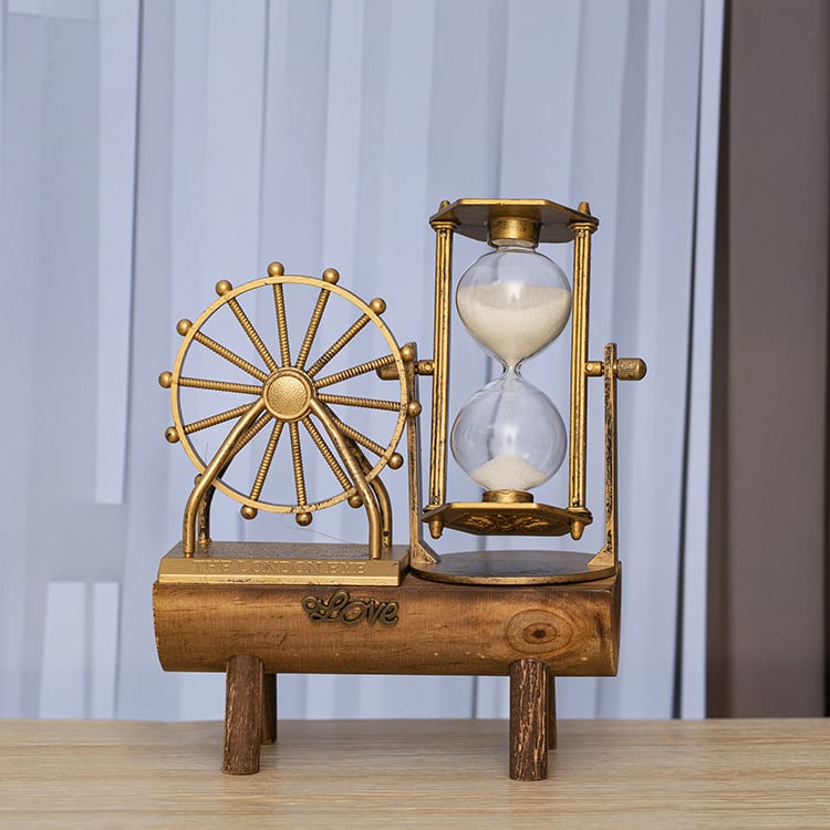 Clepsidră cu roata Ferris nostalgic retro pentru birou – decor de birou, cadou pentru ziua colegilor și sărbători