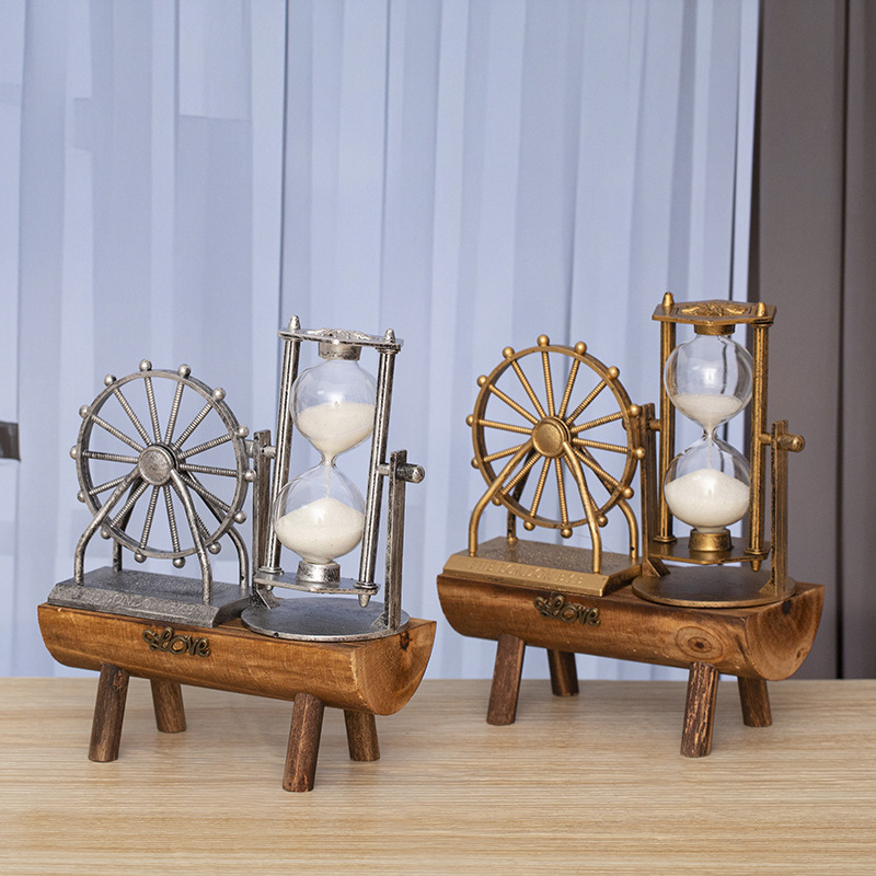 Clepsidră cu roata Ferris nostalgic retro pentru birou – decor de birou, cadou pentru ziua colegilor și sărbători