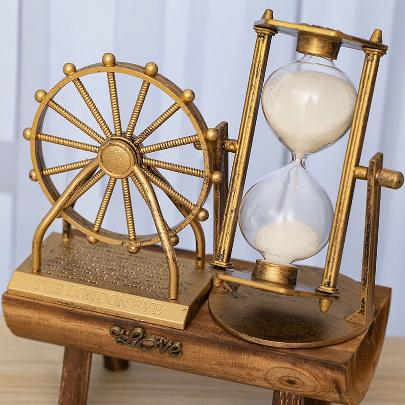 Clepsidră cu roata Ferris nostalgic retro pentru birou – decor de birou, cadou pentru ziua colegilor și sărbători