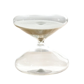 Clepsidră din sticlă borosilikată, design plat și rotund, 30 de minute, cadou de absolvire și Ziua Îndrăgostiților