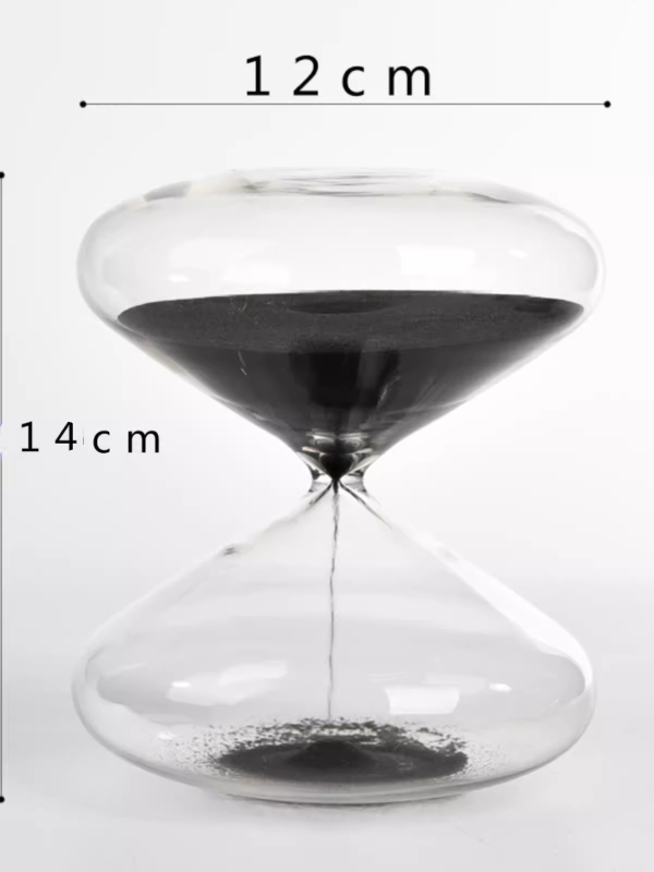 Clepsidră din sticlă borosilikată, design plat și rotund, 30 de minute, cadou de absolvire și Ziua Îndrăgostiților