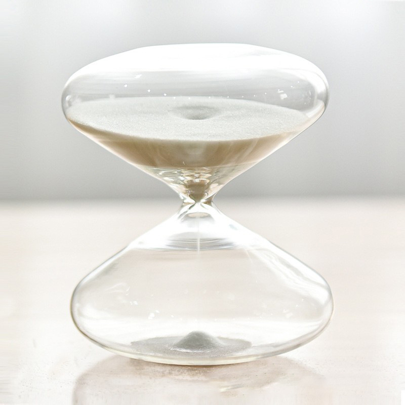 Clepsidră din sticlă borosilikată, design plat și rotund, 30 de minute, cadou de absolvire și Ziua Îndrăgostiților