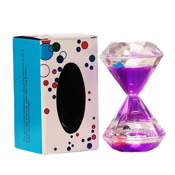 Ceas cu nisip în formă de diamant, cu picături de ulei și animale marine, decor colorat pentru birou