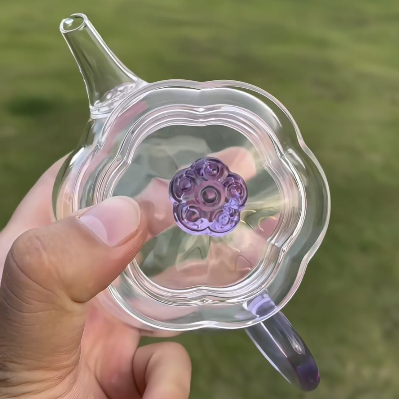 Ceainic din sticlă cu filtru, în formă de lotus, mini ceainic de înaltă calitate și set Gongfu de ceai, sticlă borosili­cată