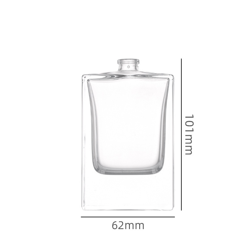 Átlátszó üveg parfümös flakon, 100 ml, nagy kapacitású, nyomós permetező, üres kozmetikai üveg