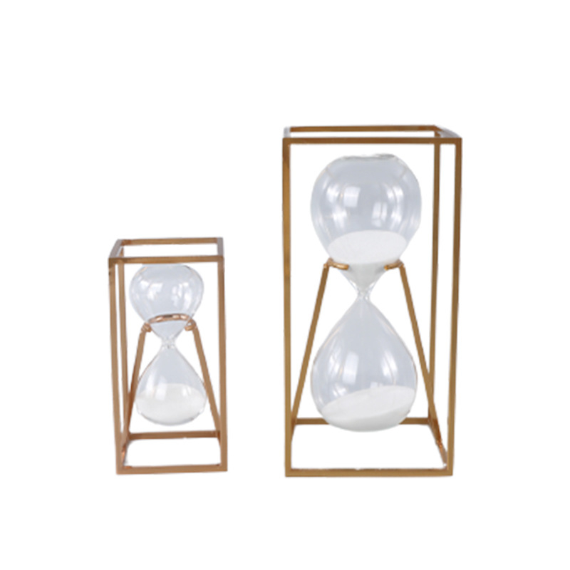 Clepsidră în cadru pătrat, stil retro, design minimalist modern, decor pentru birou și casă, cronometru