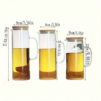 Ceainic din sticlă borosilicată pentru ceai și băuturi, apă rece – rezistent la căldură