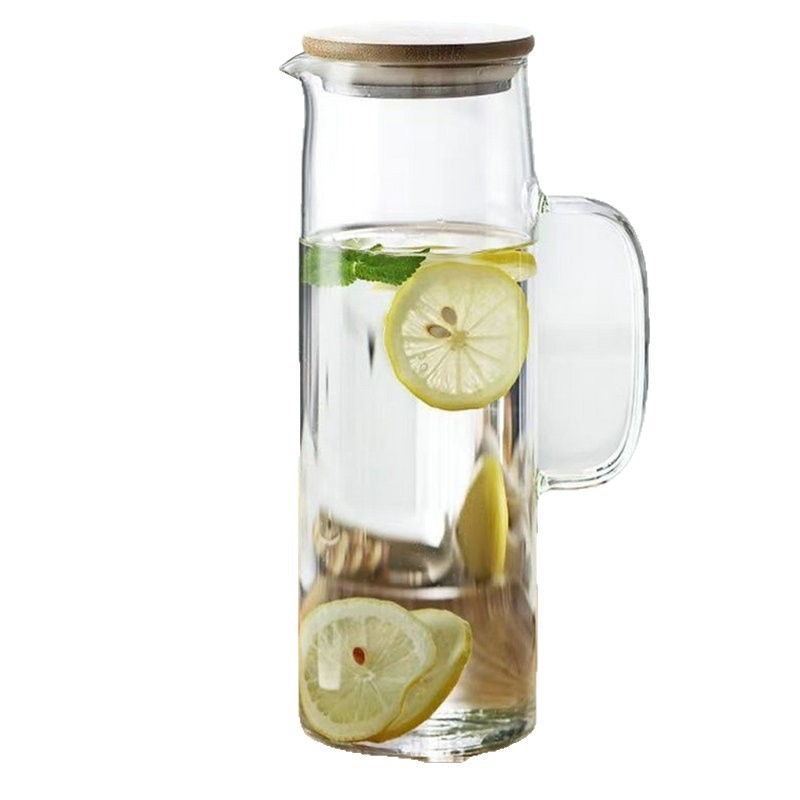 Ceainic din sticlă borosilicată pentru ceai și băuturi, apă rece – rezistent la căldură