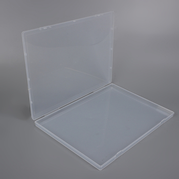 Cutie transparentă plată din plastic, dreptunghiulară, înălțime 1,7 cm, pentru autocolante, documente, papetărie, ambalare și depozitare