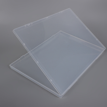 Cutie transparentă plată din plastic, dreptunghiulară, înălțime 1,7 cm, pentru autocolante, documente, papetărie, ambalare și depozitare