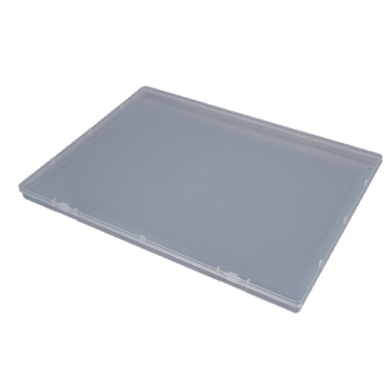 Cutie transparentă plată din plastic, dreptunghiulară, înălțime 1,7 cm, pentru autocolante, documente, papetărie, ambalare și depozitare