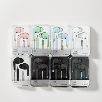 Macaron жични In-Ear слушалки, 3,5 мм кръгъл жак и инлайн контрол, съвместими с Apple, Android и Huawei MP3 устройства