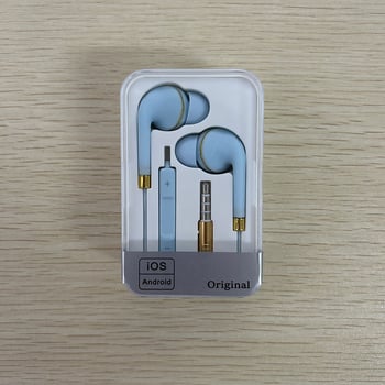 Macaron жични In-Ear слушалки, 3,5 мм кръгъл жак и инлайн контрол, съвместими с Apple, Android и Huawei MP3 устройства
