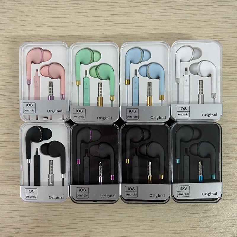 Macaron жични In-Ear слушалки, 3,5 мм кръгъл жак и инлайн контрол, съвместими с Apple, Android и Huawei MP3 устройства