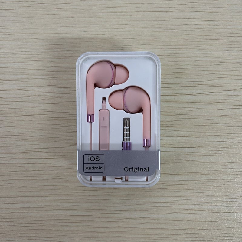 Macaron жични In-Ear слушалки, 3,5 мм кръгъл жак и инлайн контрол, съвместими с Apple, Android и Huawei MP3 устройства