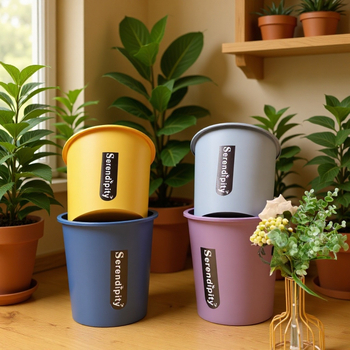 Coș de gunoi din plastic 10 L, deschis, pentru birou și sufragerie, cu imprimare a logo-ului