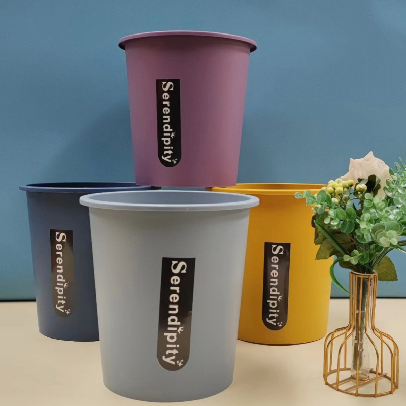 Coș de gunoi din plastic 10 L, deschis, pentru birou și sufragerie, cu imprimare a logo-ului