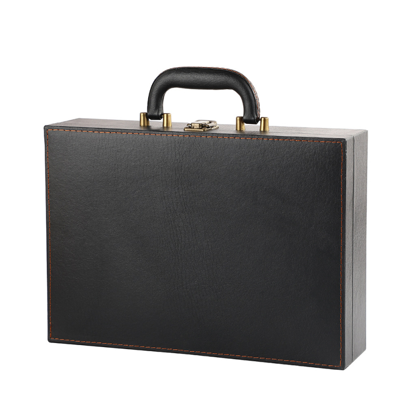 Cutie de depozitare pentru bijuterii din piele PU cu cutie personalizată pentru vin – set de cadouri de afaceri portabil