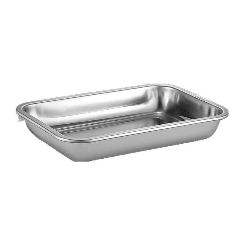Tavă mare din oțel inoxidabil 304, pătrat/rectangular, pentru aburire orez, grătar pește și tavă de ceai perforată