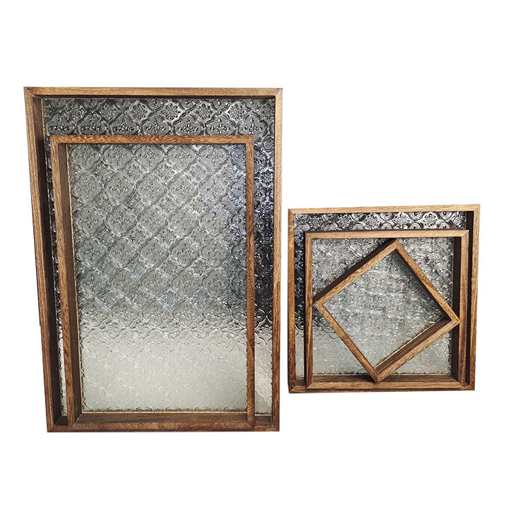Tavă de ceai din lemn, în stil vintage, cu design cu floare de crabapple, tavă pentru gustări și fructe, tavă dreptunghiulară pentru ceai, tavă pentru ceai uscat pentru uz casnic