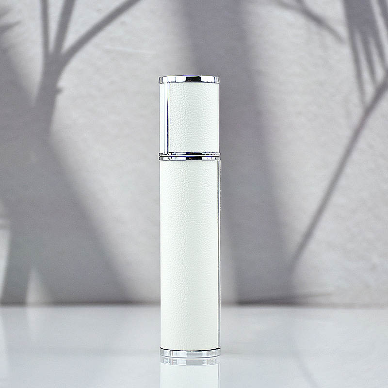 10 ml-es üveg parfümhöz, lapos fejű, hordozható nyomófejes utazó spray üveg, töltésre kész üres palack (obszidián / élénk narancs / fehér cirkónium)