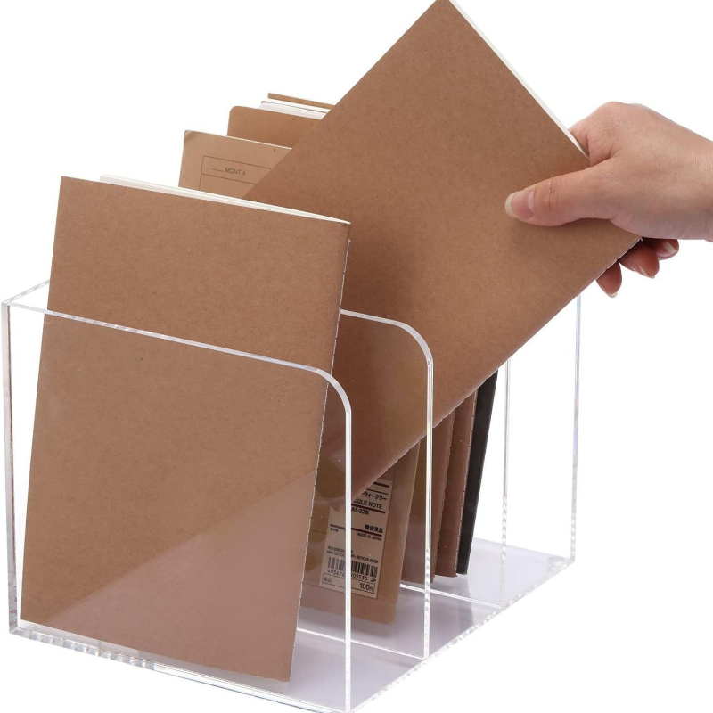 Raft acrilic transparent B5 pentru reviste și suport pentru fișiere A4 pentru birou