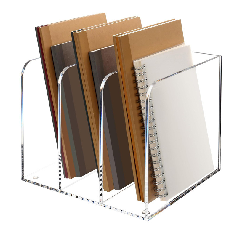 Raft acrilic transparent B5 pentru reviste și suport pentru fișiere A4 pentru birou