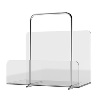 Raft de reviste din acril cu mâner, suport de podea și suport de carte pentru birou, decor pentru living și spațiu de depozitare.
