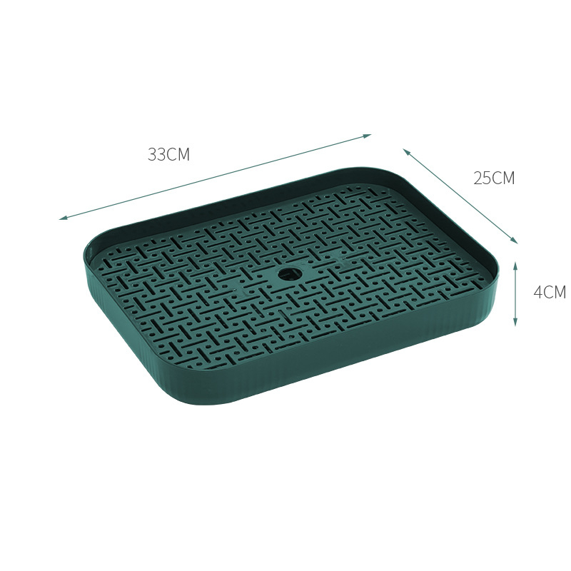 Tavă din plastic pentru drenaj, uz casnic, dreptunghiulară, multifuncțională pentru fructe și ceai, tavă de depozitare cu două niveluri