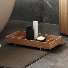 Tavă de ceai din lemn, stil japonez minimalist, dreptunghiulară, pentru uz casnic
