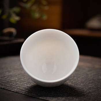 Ceasca de ceai din portelan alb cu motiv Sutra Inimii, ceai kung fu, pentru casă și birou, stil minimalist